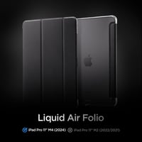 Husă Spigen Liquid Air Folio pentru iPad Pro 11 M5 M4 (2025-2024) - subțire, ușoară, funcție auto sleep/wake, compatibilă cu Apple Pencil, negru 3