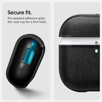 Puzdro Spigen Urban Fit pre Apple AirPods 4 (2024) – PC obal s nylonovým povrchom a karabínou, ochrana proti poškriabaniu, čierna 6