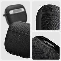 Puzdro Spigen Urban Fit pre Apple AirPods 4 (2024) – PC obal s nylonovým povrchom a karabínou, ochrana proti poškriabaniu, čierna 7