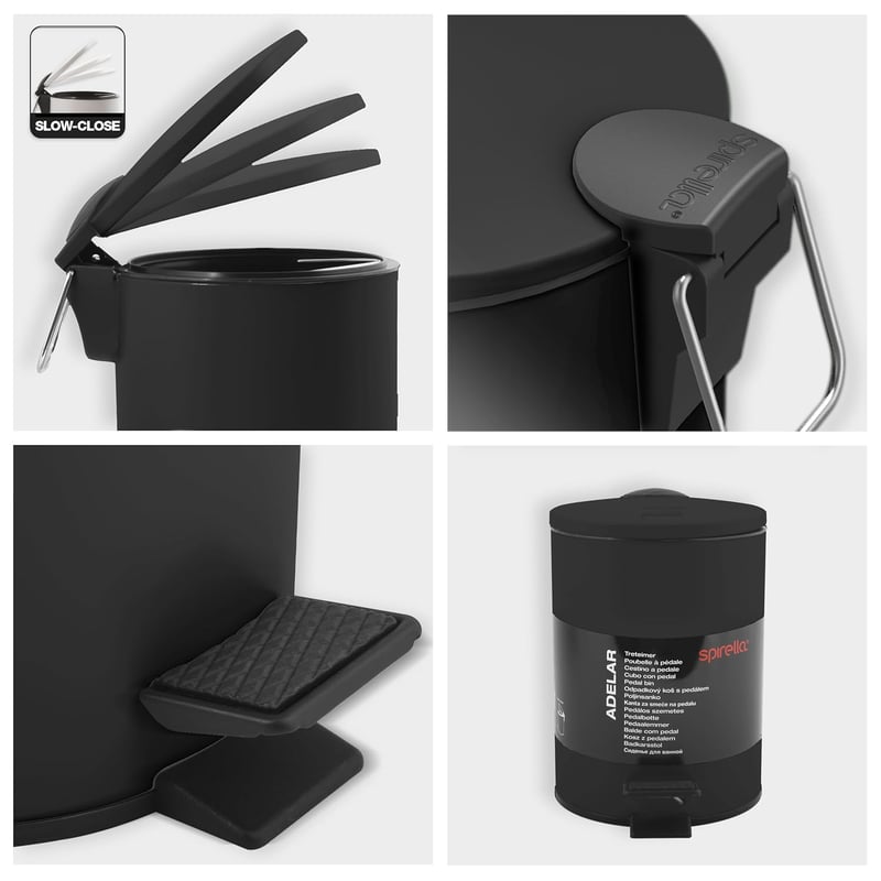Spirella Adelar kozmetikai tárolódoboz fürdőszobai rendszerezéshez - 3L, Black