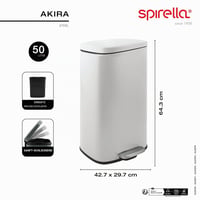 Spirella Akira rozsdamentes acél kozmetikai szemetes 30 literes matt szürke 10