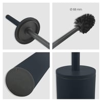 Spirella Akira WC četka s higijenskim držačem, mat crna boja, set četke za toalet za kupaonicu 5