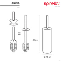 Spirella Akira WC četka s higijenskim držačem, mat crna boja, set četke za toalet za kupaonicu 7