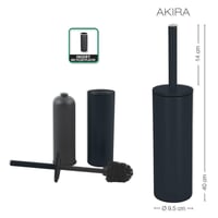 Spirella Akira WC četka s higijenskim držačem, mat crna boja, set četke za toalet za kupaonicu 2
