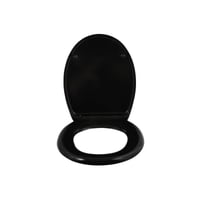 WC doska Spirella Duroplast, čierna, antibakteriálna, oválna, nehrdzavejúca oceľ, s funkciou rýchleho uvoľnenia a pomalého sklápania (Soft Close), odnímateľná 4