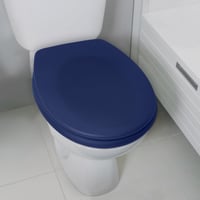 Capac WC Spirella Neela cu mecanism Soft Close, albastru închis mat, 44x37x3 cm, oval, cu balamale din ABS cromat 6