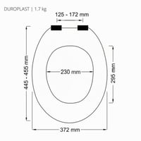 Capac WC Spirella Neela cu mecanism Soft Close, albastru închis mat, 44x37x3 cm, oval, cu balamale din ABS cromat 4