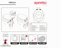 Capac WC Spirella Neela cu mecanism Soft Close, albastru închis mat, 44x37x3 cm, oval, cu balamale din ABS cromat 8
