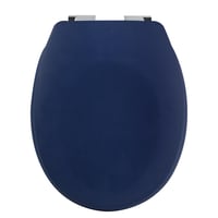 Capac WC Spirella Neela cu mecanism Soft Close, albastru închis mat, 44x37x3 cm, oval, cu balamale din ABS cromat 1
