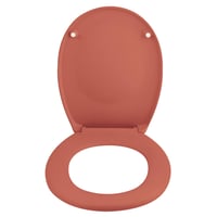 Spirella Neela WC-ülőke Soft Close mechanizmussal, matt terrakotta, 44x37x3 cm, ovális, króm ABS zsanérokkal 1