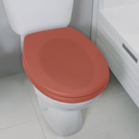 Spirella Neela WC-ülőke Soft Close mechanizmussal, matt terrakotta, 44x37x3 cm, ovális, króm ABS zsanérokkal 2