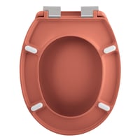 Spirella Neela WC-ülőke Soft Close mechanizmussal, matt terrakotta, 44x37x3 cm, ovális, króm ABS zsanérokkal 4