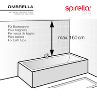 Sprchový záves Spirella Ombrella, skladacia priehľadná sprchová zástena do sprchovacieho kúta 3