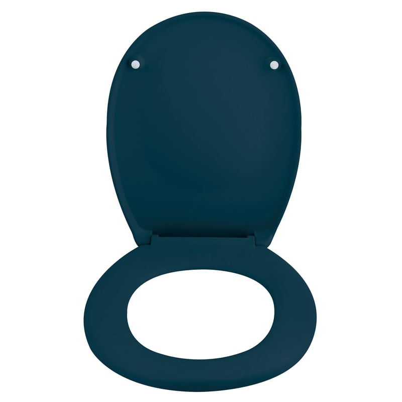 Spirella Premium ovális WC-ülőke Softclose lecsapódásgátlóval, antibakteriális Duroplast anyagból, rozsdamentes acél - Petrol matt