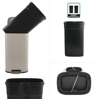 Coș de gunoi cu pedală Spirella SP2710 pentru bucătărie, 50 litri, cu închidere silențioasă (soft-close) și găleată interioară din plastic, gri taupe 6