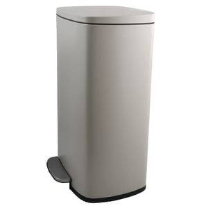 Coș de gunoi cu pedală Spirella SP2710 50 l, Soft-close, culoarea gri taupe, cu interior din plastic — capac îndoit, margine de plastic deteriorată (stare: vezi a 2-a imagine)