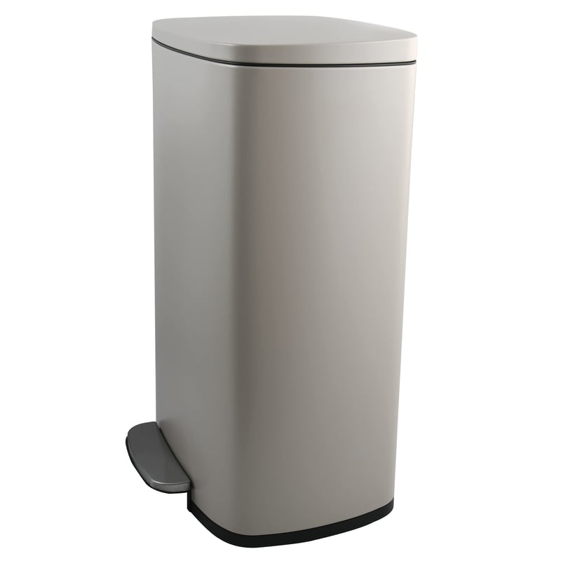 Coș de gunoi cu pedală Spirella SP2710 pentru bucătărie, 50 litri, cu închidere silențioasă (soft-close) și găleată interioară din plastic, gri taupe