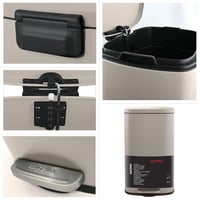 Coș de gunoi cu pedală Spirella SP2710 pentru bucătărie, 50 litri, cu închidere silențioasă (soft-close) și găleată interioară din plastic, gri taupe 7
