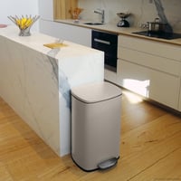 Coș de gunoi cu pedală Spirella SP2710 pentru bucătărie, 50 litri, cu închidere silențioasă (soft-close) și găleată interioară din plastic, gri taupe 4