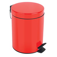 Oceľový pedálový odpadkový kôš Spirella Sydney, 3 litre, červený, s vyberateľnou vnútornou nádobou, do kúpeľne alebo kuchyne 1