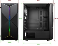 Spirit Of Gamer Clone III PC ház ARGB LED, üveg oldal, fém elülső panel, ATX/mATX/ITX - BLACK 9