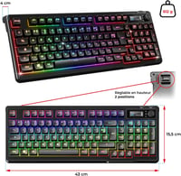 Spirit of Gamer Elite K60 Wireless Gaming Billentyűzet RGB Háttérvilágítás 360H Akkumulátor 8