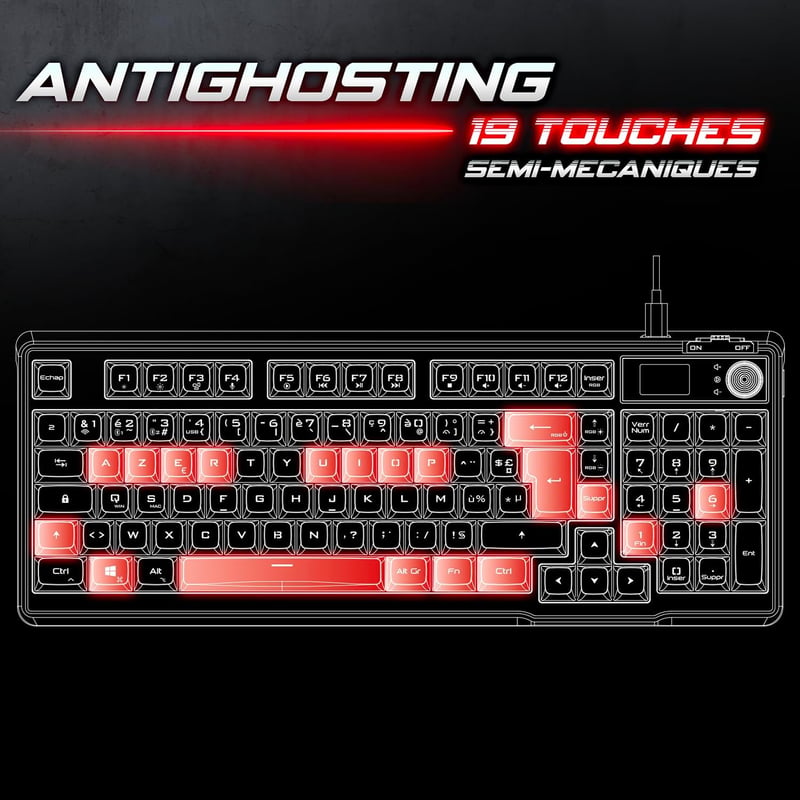 Spirit of Gamer Elite K60 Wireless Gaming Billentyűzet RGB Háttérvilágítás 360H Akkumulátor
