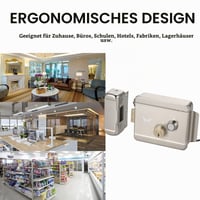 Inteligentný elektrický kovový zámok Splenssy na dvere a brány, s 3 kľúčmi a elektronickým otváraním, pre systémy kontroly vstupu 5
