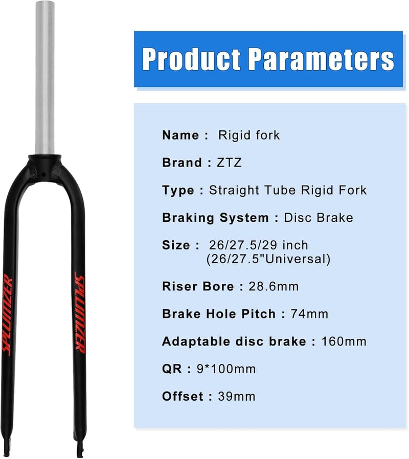 Splumzer 1-1/8" MTB Villás Teleszkóp 26/27.5/29" Alumínium Disc Fékkel