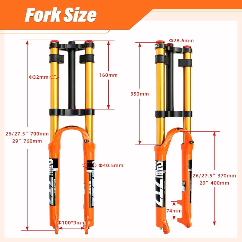 Splumzer 26/27.5/29" Kerékpár Felfüggesztés DH Levegős Teleszkóp Shock Absorber
