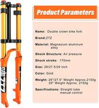 Splumzer 26/27.5/29" Kerékpár Felfüggesztés DH Levegős Teleszkóp Shock Absorber 6