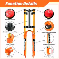Splumzer 26/27.5/29" Kerékpár Felfüggesztés DH Levegős Teleszkóp Shock Absorber 2