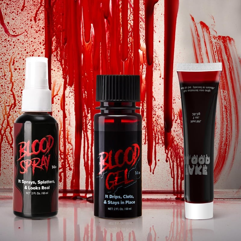 Spooktacular Creations Halloween Vér Szett 3 db - Vér Gél, Spray és Tubus Jelmezhez