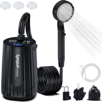 Duș portabil de camping Spopal cu pompă - negru - 10000 mAh 1