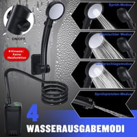 Duș de camping portabil Spopal cu pompă de 6000 mAh, afișaj de temperatură, furtun de 2 m și cap de duș, pentru spălarea mașinii, grădină și plajă 3