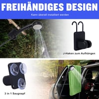 Duș de camping portabil Spopal cu pompă de 6000 mAh, afișaj de temperatură, furtun de 2 m și cap de duș, pentru spălarea mașinii, grădină și plajă 7