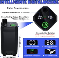 Duș de camping portabil Spopal cu pompă de 6000 mAh, afișaj de temperatură, furtun de 2 m și cap de duș, pentru spălarea mașinii, grădină și plajă 4