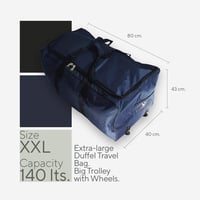 Sport XXL Utazótáska 140 Litres Kerekekkel Nagy Sporttáska Gurulós 3