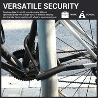 Sportneer 18mm U-lakat 180cm acélkábellel, kerékpár biztonsági zár 5