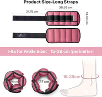 Sportneer 2 csomag állítható bokasúly csuklópánttal 0.45–2.25 kg bokánként 0.9–4.5 kg párban edzéshez 4