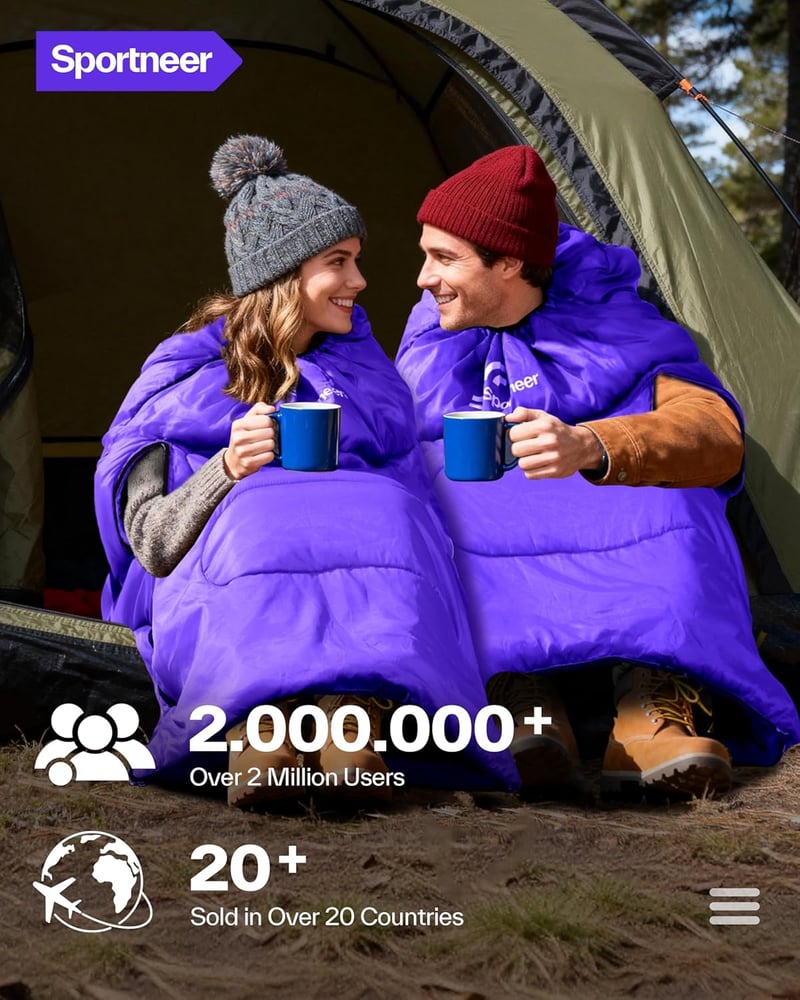 Sportneer 3-4 Évszakos Hálózsák 220x85cm Karpánttal Camping Utazáshoz