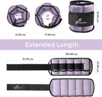 Sportneer Állítható Bokasúly Szett - 0,45-2,25 kg/db, Neoprén, Lila, Erősítő Edzéshez, Aerobikhoz, Otthoni Fitneszhez, Tépőzáras Rögzítéssel - Light Purple 4