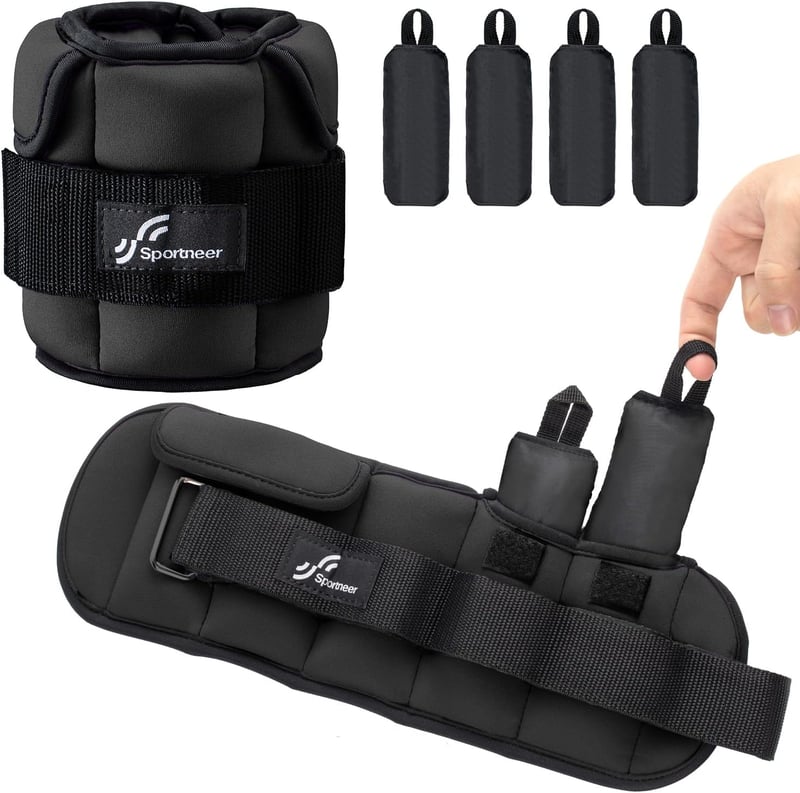 Sportneer Állítható Súlysúlyú Bokapánt Szett - Boka és Csuklósúly Edzéshez, 0,22-0,9 kg/db, Fekete, Minőségi Anyagból

AI: I've created a Hu