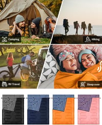 Sportneer Dupla Hálózsák 2 Személyes Vízálló 4 Évszakos Párnahuzattal Camping Túrázáshoz, 220 x 150 cm 6