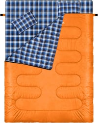 Sportneer Dupla Hálózsák 2 Személyes Vízálló 4 Évszakos Párnahuzattal Camping Túrázáshoz, 220 x 150 cm 1