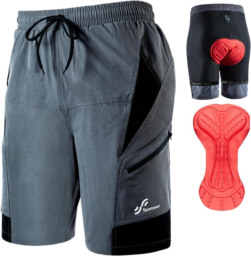 Sportneer Férfi Kerékpáros Nadrág Párnázott 3D Bélés MTB Mountain Bike Biciklis Short Outdoor Sport