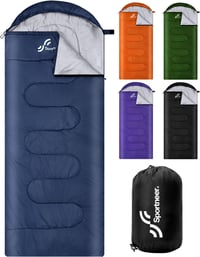 Sportneer Hálózsák Felnőtteknek és Gyerekeknek - 3 Évszakos Vízálló Túrazsák 220x75cm - Könnyű Kempingzsák Cipzáras Aljjal 10-25°C 8