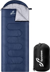 Sportneer Hálózsák Felnőtteknek és Gyerekeknek - 3 Évszakos Vízálló Túrazsák 220x75cm - Könnyű Kempingzsák Cipzáras Aljjal 10-25°C 1