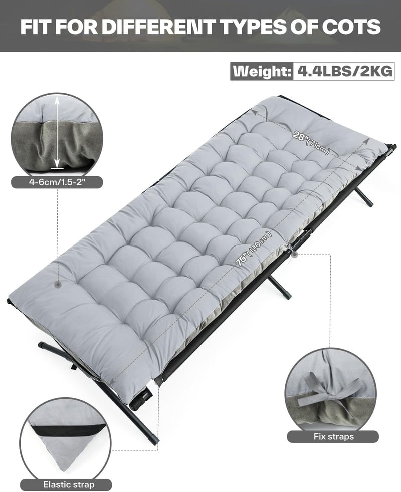 Sportneer Kemping Matrac 190x71 cm Hordozható Camping Ágy Párna Kempingezéshez