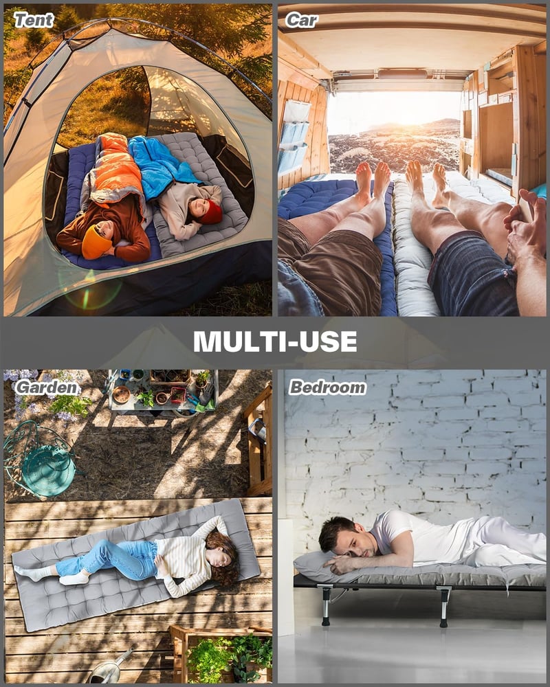 Sportneer Kemping Matrac 190x71 cm Hordozható Camping Ágy Párna Kempingezéshez
